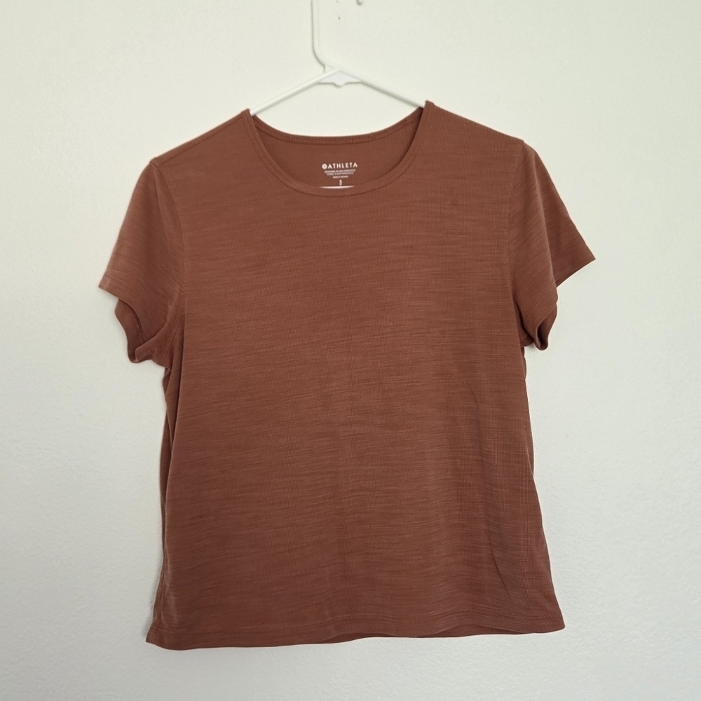 Athleta Sandwash Tencel Blend Tee Women’s Small In Brick Brown